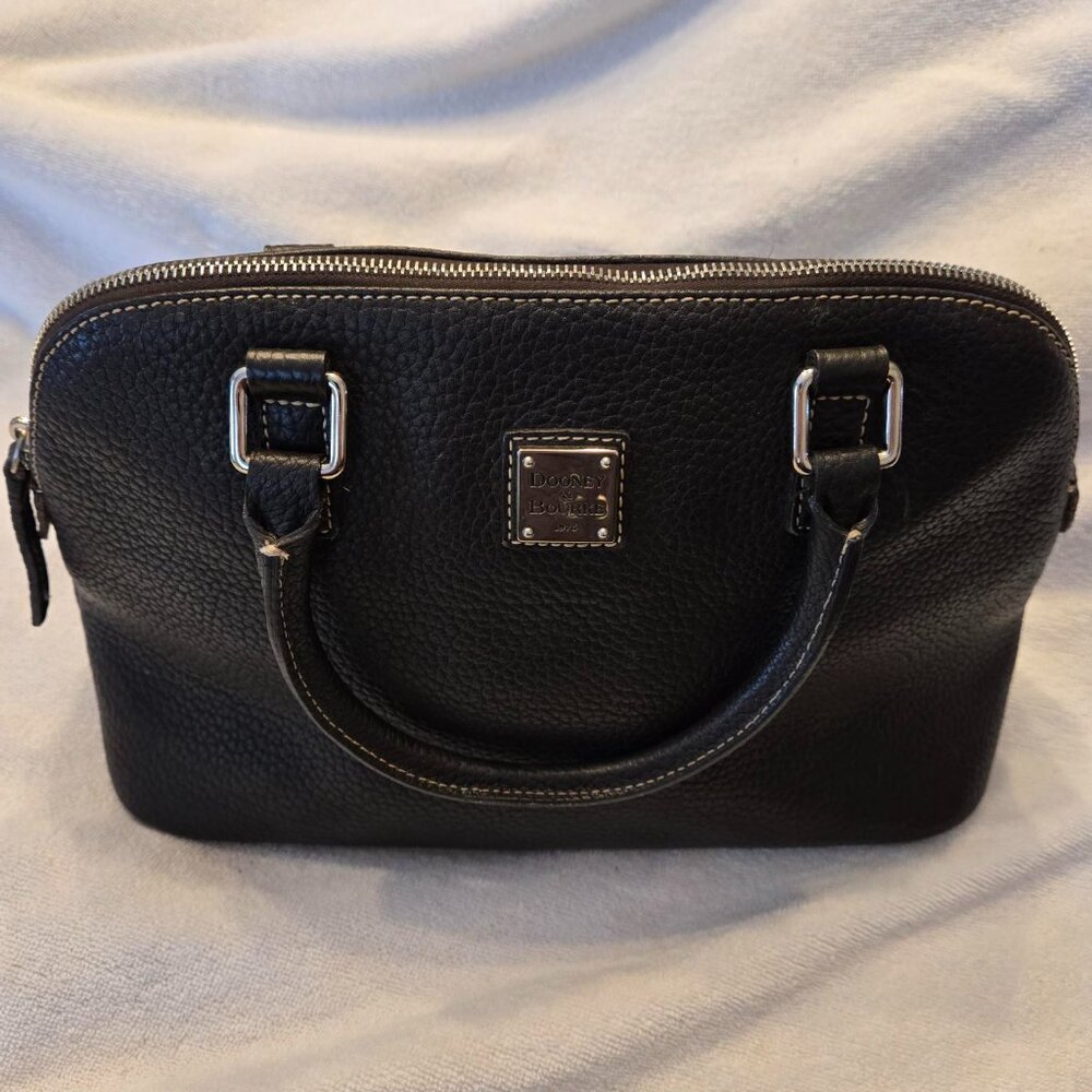 Dooney and Bourke Pebbled Leather Brown Satchel Handbag